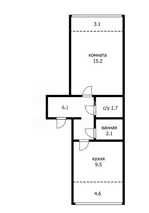 Фото №7: 1-комнатная квартира 43&nbsp;м², 1/5&nbsp;эт. - Сочи, Центральный, мкр. Завокзальный, ул. Альпийская, 37