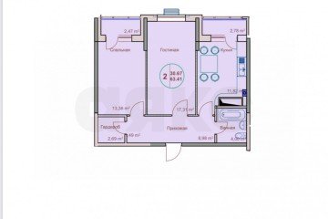 Фото №3: 2-комнатная квартира 63 м² - Горячий Ключ, с. коттеджный посёлок Царское, ул. Владимирская, 20