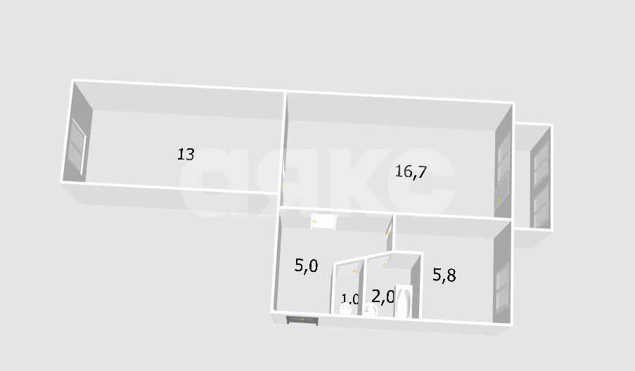 Фото №12: 2-комнатная квартира 45 м² - Анапа, 12-й, 18