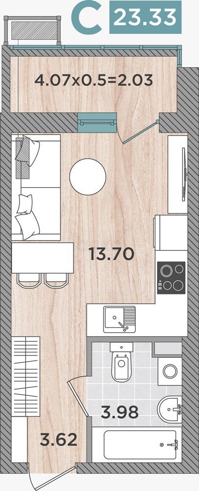 Фото №3: Студия 25 м² - Темрюк, ул. Дальняя, 30