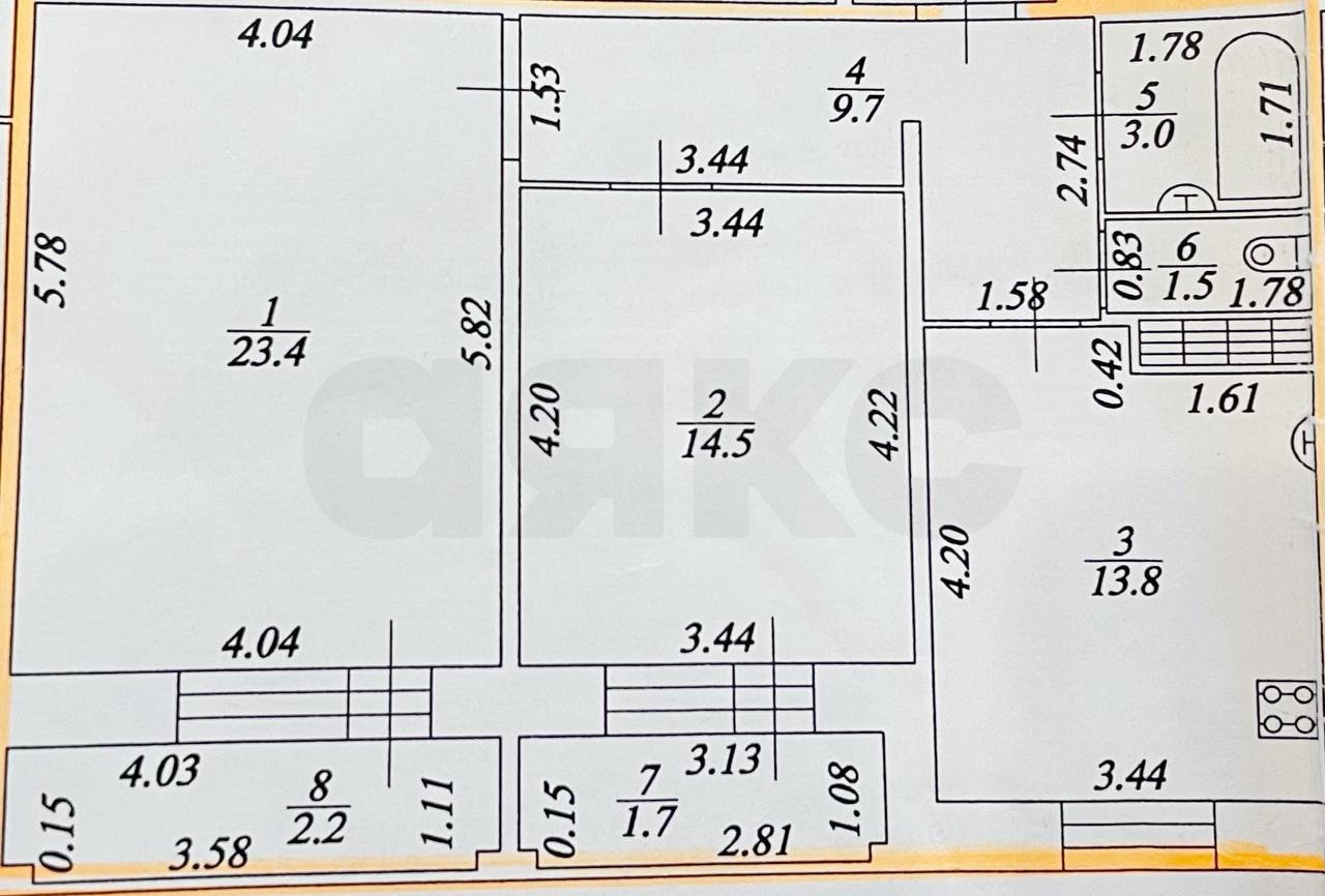 Фото №17: 2-комнатная квартира 65 м² - Нижнекамск, 22-й, пр-кт Шинников, 35