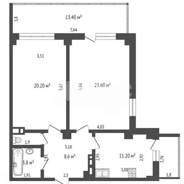 Фото №11: 2-комнатная квартира 87&nbsp;м², 14/17&nbsp;эт. - Батайск, мкр. Северный