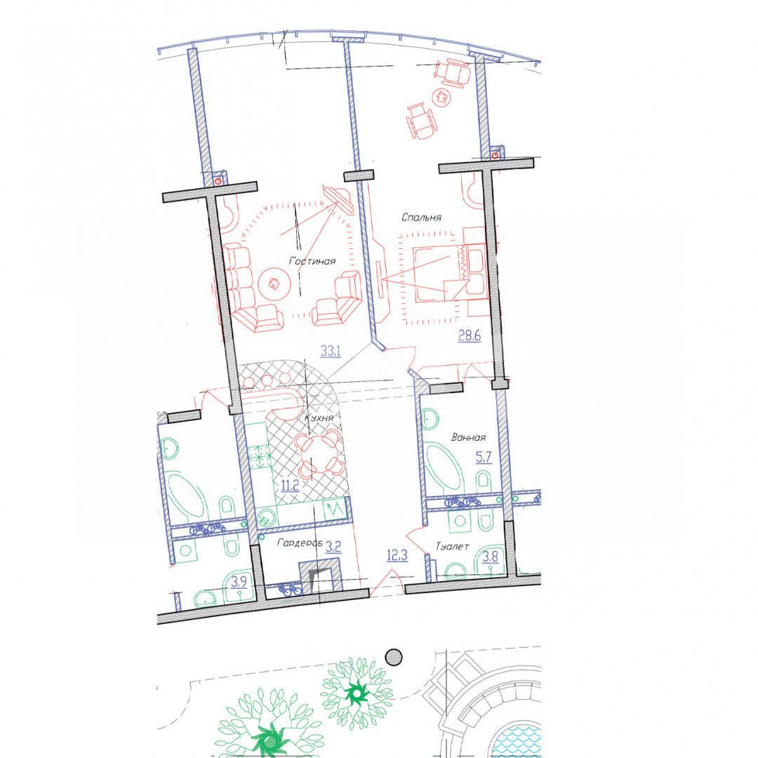 Фото №10: 2-комнатная квартира 97&nbsp;м², 6/14&nbsp;эт. - Геленджик, Толстый Мыс, мкр. ЖК Акватория, ул. Крымская, 3к2