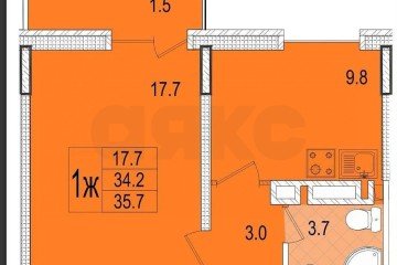 Фото №2: 1-комнатная квартира 35 м² - Ростов-на-Дону, мкр. Северный, пер. 2-й Атмосферный, 4