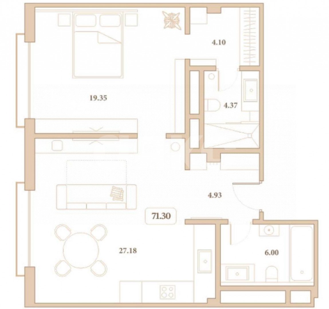 Фото №34: Апартаменты 71 м² - Анапа, ул. Толстого, 27