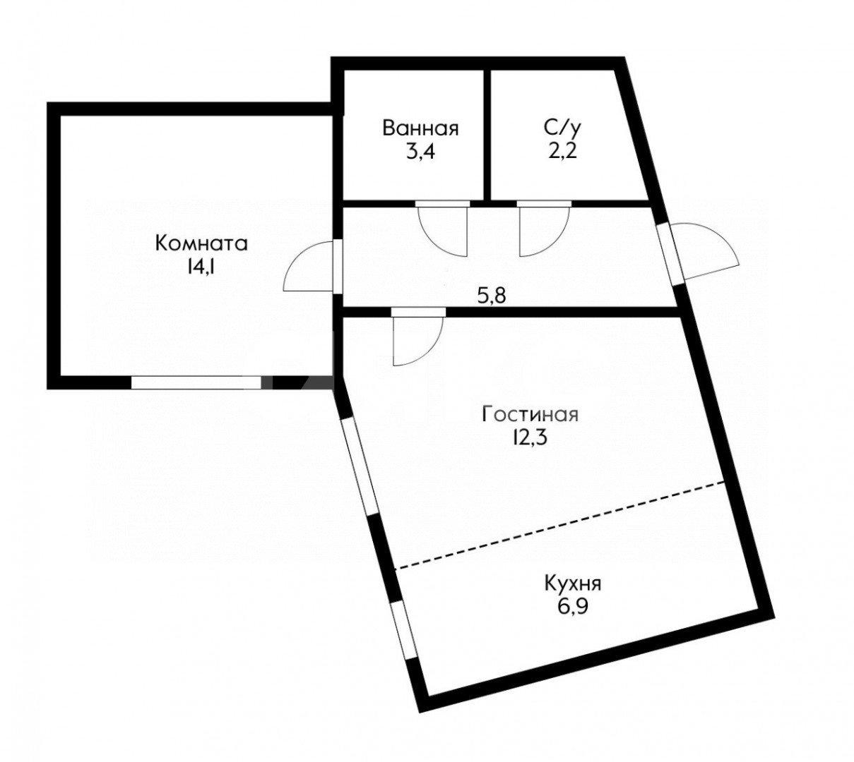 Фото №1: 2-комнатная квартира 45 м² - Развилка, жилой комплекс Римский, пр-д Римский, 13