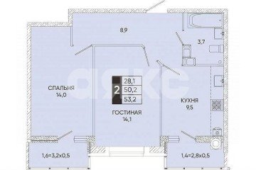 Фото №1: 2-комнатная квартира 53 м² - Ростов-на-Дону, мкр. жилой комплекс Вересаево, ул. Берберовская, 4