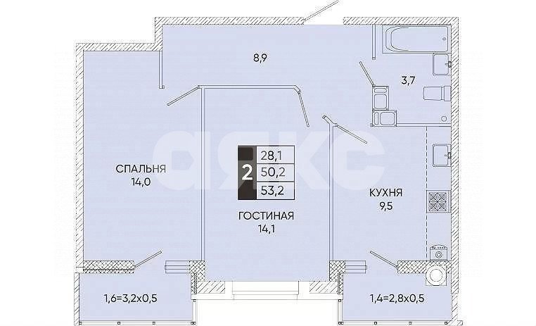 Фото №1: 2-комнатная квартира 53 м² - Ростов-на-Дону, жилой комплекс Вересаево, ул. Берберовская, 4