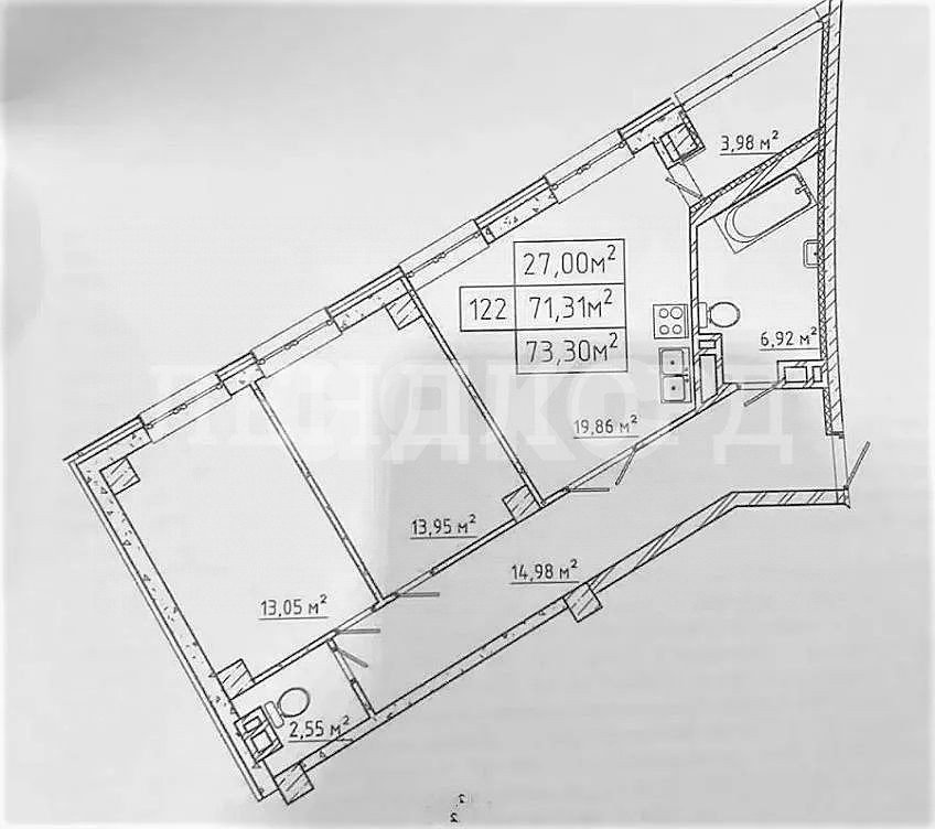 Фото №13: 2-комнатная квартира 73&nbsp;м², 18/18&nbsp;эт. - Батайск, ул. Луначарского, 177Бк2