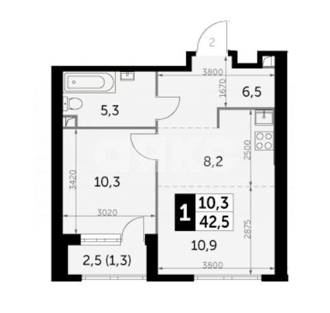 Фото №1: 1-комнатная квартира 42 м² - Москва, жилой комплекс Архитектор, ул. Академика Волгина, 2с1