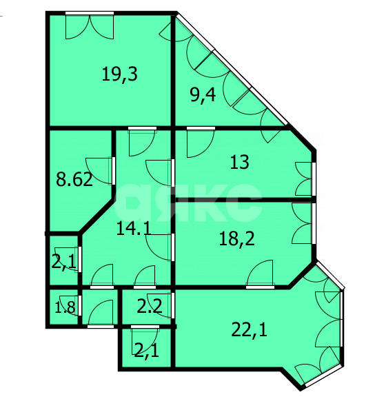 Фото №6: 2-комнатная квартира 115 м² - Анапа, 3Б, ул. Ленина, 213