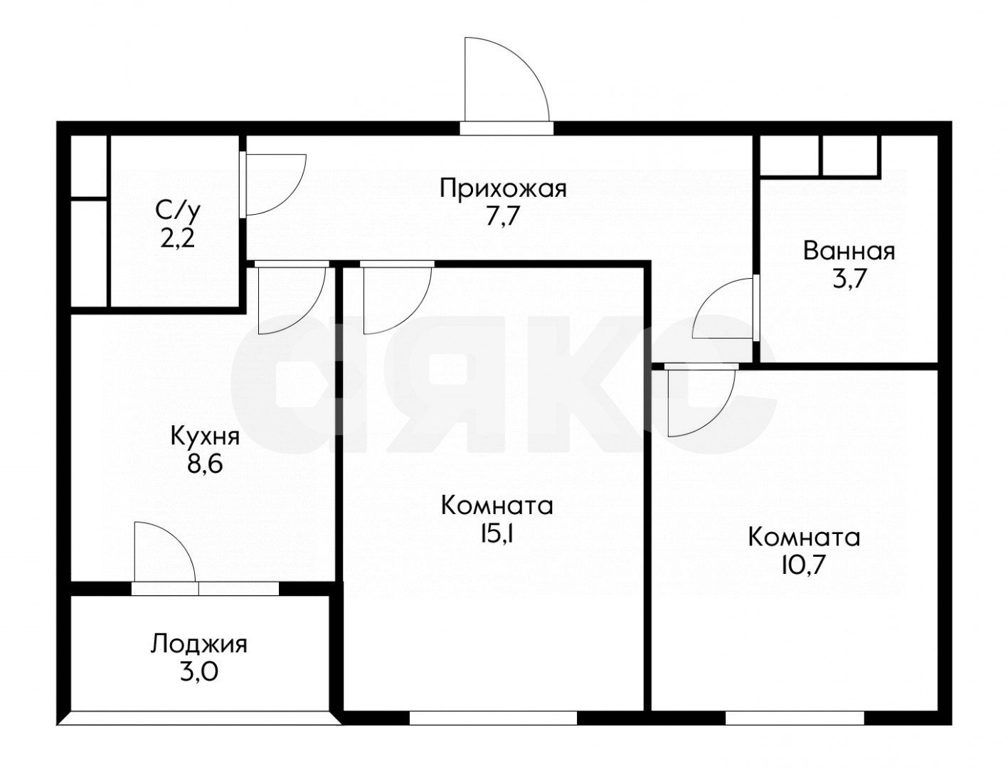 Фото №5: 2-комнатная квартира 49 м² - Развилка, жилой комплекс Римский, пр-д Римский, 13