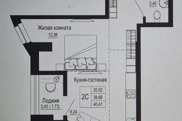 Фото №2: 1-комнатная квартира 40 м² - Ростов-на-Дону, мкр. Западный, ул. Привокзальная, 2А