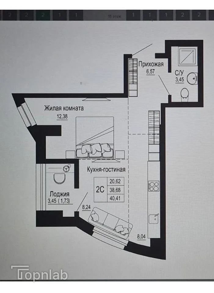 Фото №2: 1-комнатная квартира 40 м² - Ростов-на-Дону, Западный, ул. Привокзальная, 2А