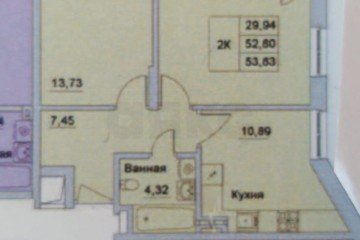 Фото №3: 2-комнатная квартира 53 м² - Батайск, мкр. Северная Звезда, ул. Северная, 2А