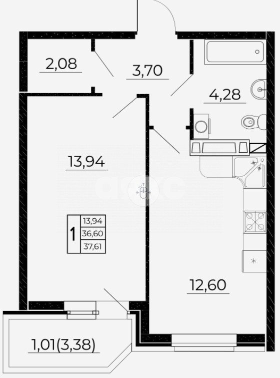 Фото №1: 1-комнатная квартира 40 м² - Ростов-на-Дону, Берберовка, ул. Горсоветская, 49/2