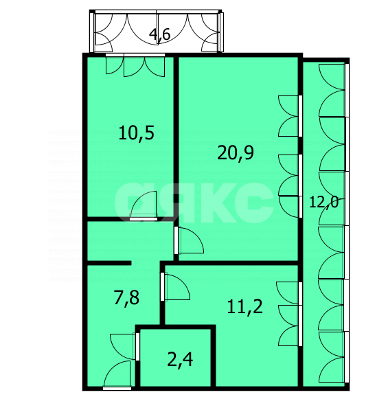 Фото №11: 2-комнатная квартира 62 м² - Анапа, ул. Русская, 23