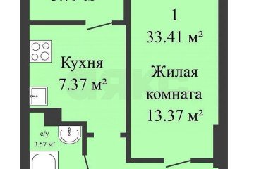 Фото №1: 1-комнатная квартира 33 м² - Ростов-на-Дону, мкр. Западный, ул. Привокзальная площадь, 3