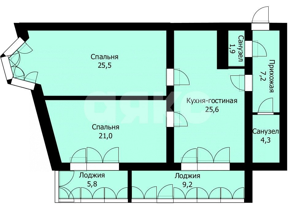 Фото №30: 2-комнатная квартира 105 м² - Анапа, жилой комплекс Фея, ул. Владимирская, 55к1