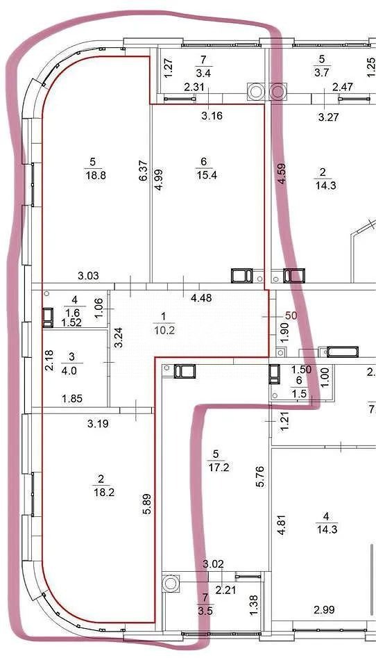 Фото №3: 2-комнатная квартира 69 м² - Ростов-на-Дону, жилой комплекс Левобережье, ул. Левобережная, 6/6с2