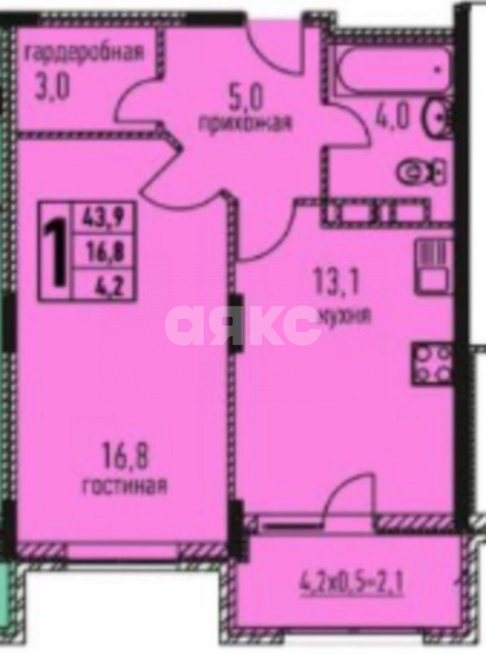 Фото №24: 1-комнатная квартира 47 м² - Анапа, жилой комплекс Бельведер, ул. Таманская, 121к14