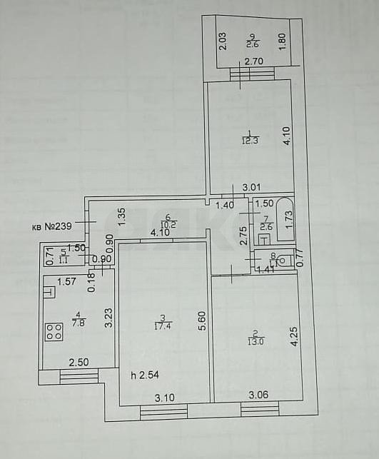 Фото №13: 3-комнатная квартира 66 м² - Казань, 25-й квартал, ул. Адоратского, 27