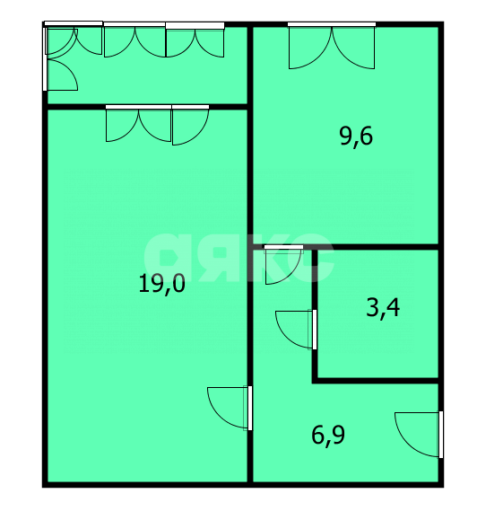 Фото №9: 1-комнатная квартира 38 м² - Анапа, Алексеевка, ул. Солнечная, 38к5