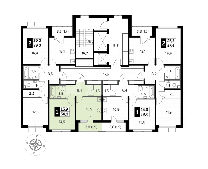 Фото №9: 1-комнатная квартира 40 м² - Люберцы, жилой комплекс 1-й Лермонтовский, к5.1