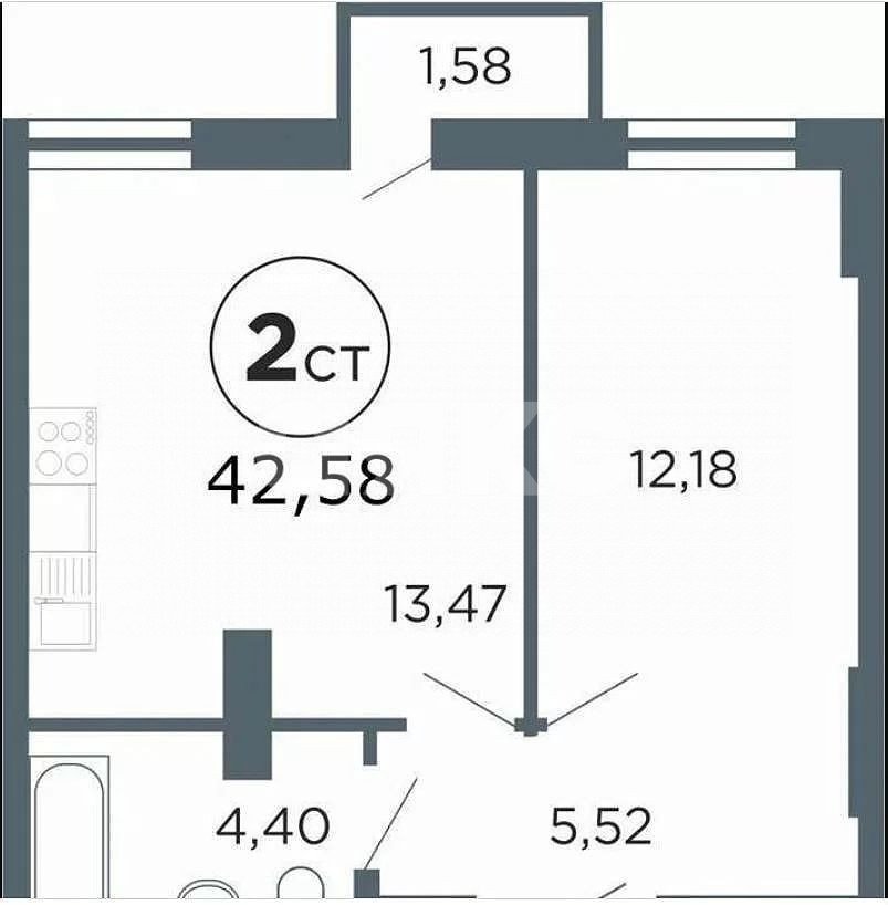 Фото №14: 1-комнатная квартира 43 м² - Ростов-на-Дону, жилой комплекс Вест Сайд, ул. Стабильная, 3с3