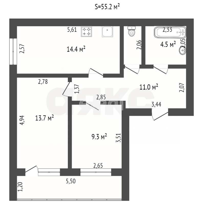 Фото №22: 2-комнатная квартира 55 м² - Янтарный, ул. Пограничная, 29к1