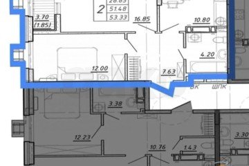 Фото №2: 2-комнатная квартира 53 м² - Ростов-на-Дону, мкр. жилой комплекс Современник, ул. Зорге, 11