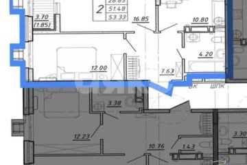 Фото №2: 2-комнатная квартира 53 м² - Ростов-на-Дону, мкр. жилой комплекс Современник, ул. Зорге, 11