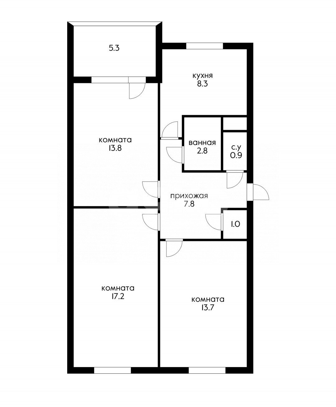 Фото №33: 3-комнатная квартира 65&nbsp;м², 5/5&nbsp;эт. - Сочи, Центральный, мкр. Донская, ул. Подгорная, 5