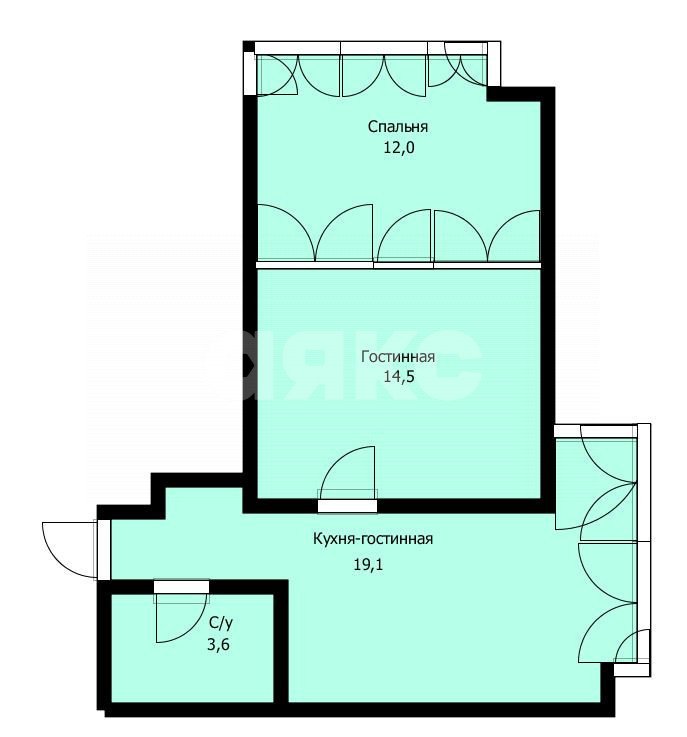 Фото №24: Апартаменты 49 м² - Анапа, пр-кт Пионерский, 100Вк2