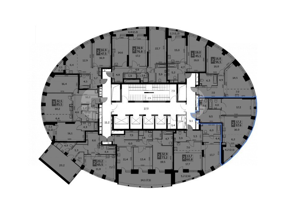 Фото №6: 2-комнатная квартира 57 м² - Москва, жилой комплекс Сидней Сити, к2/2