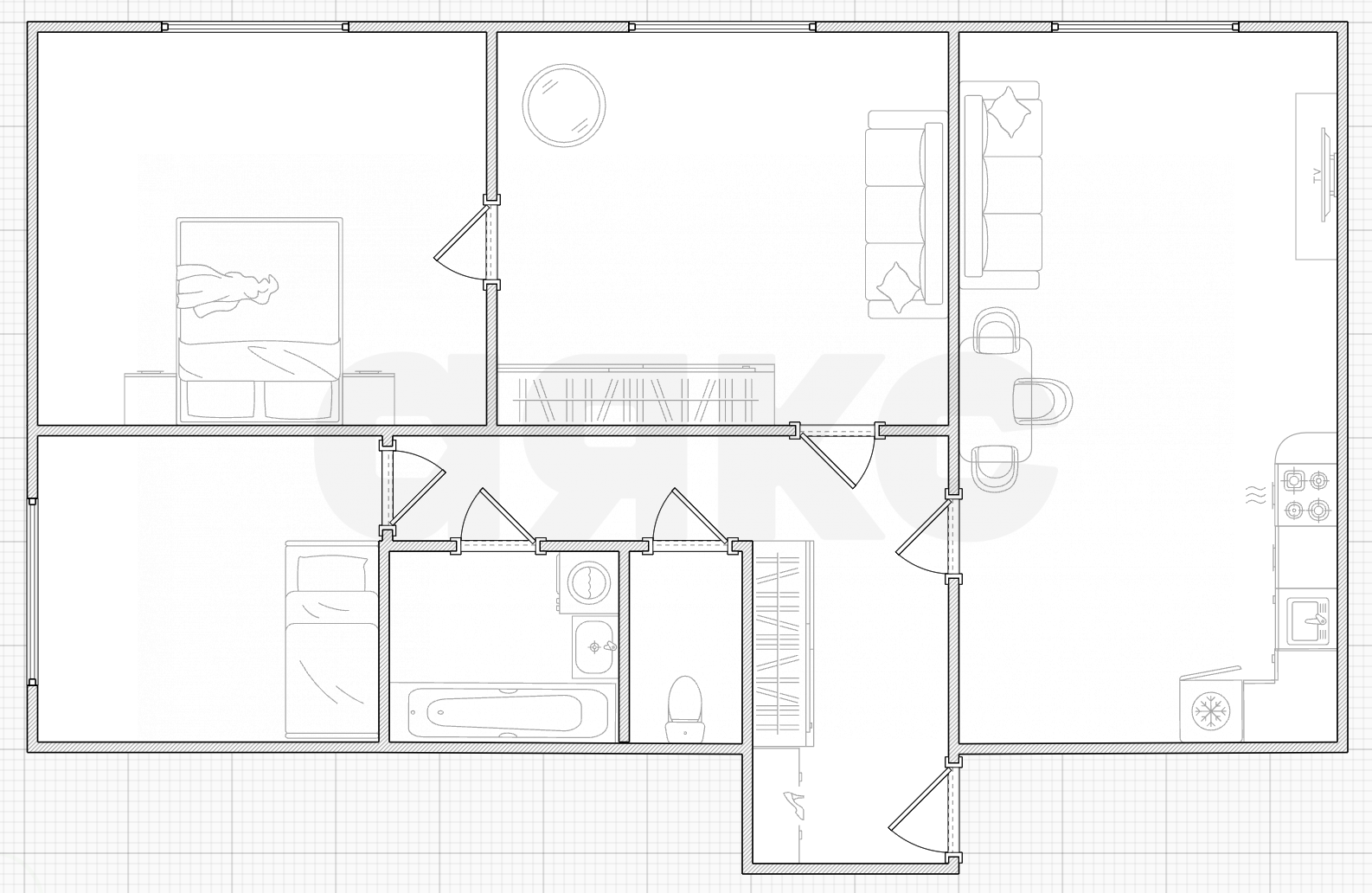 Фото №29: 3-комнатная квартира 78 м² - Тула, 4-й Северо-Восточный, ул. Хворостухина, 19