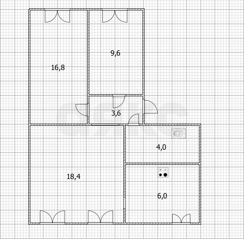 Фото №14: 3-комнатная квартира 58 м² - Тула, Пролетарский территориальный округ, ул. Марата, 174