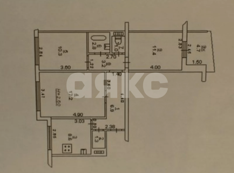 Фото №7: 3-комнатная квартира 64 м² - Ростов-на-Дону, Ворошиловский, ул. Врубовая, 4/1