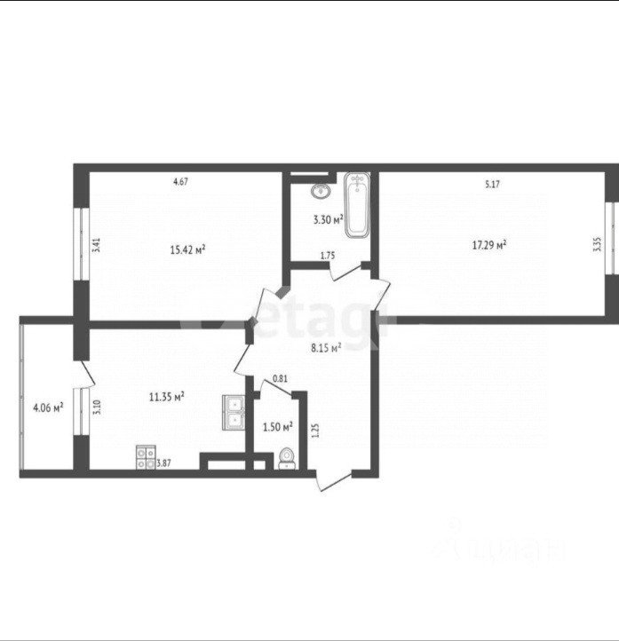 Фото №26: 2-комнатная квартира 62 м² - Анапа, жилой комплекс Красная Площадь, ул. Объездная, 39