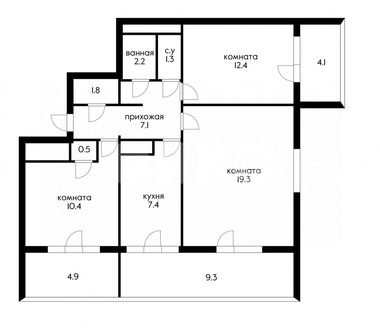 Фото №12: 3-комнатная квартира 81 м² - Сочи, Бытха, ул. Ясногорская