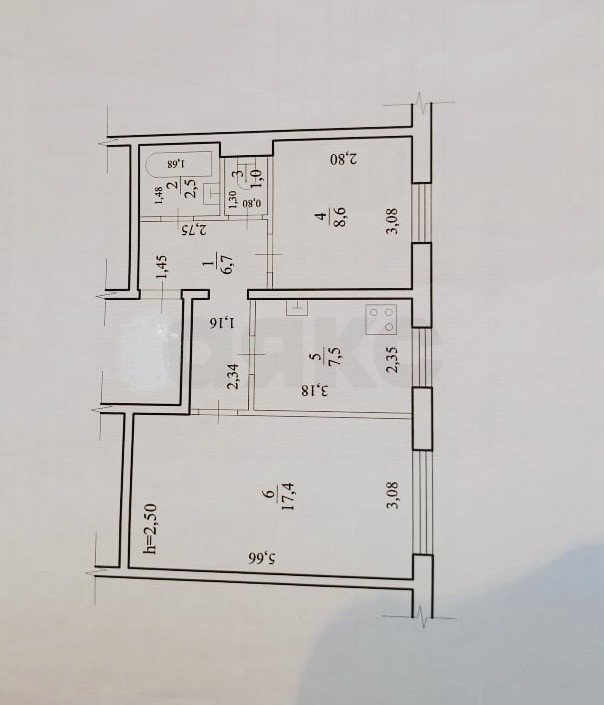 Фото №6: 2-комнатная квартира 43 м² - Чита, Северный, 31