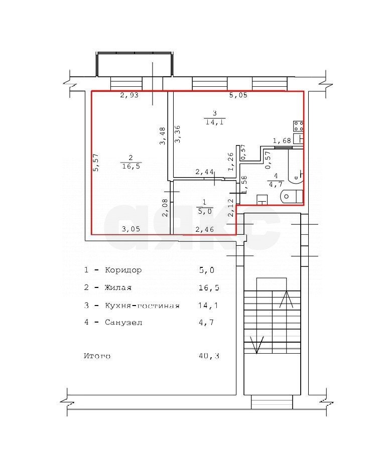 Фото №22: 2-комнатная квартира 40 м² - Симферополь, 482-й квартал, ул. Гагарина, 17А