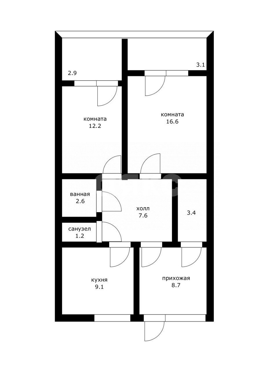 Фото №11: 2-комнатная квартира 61 м² - Сочи, Донская, ул. Пасечная, 61/2