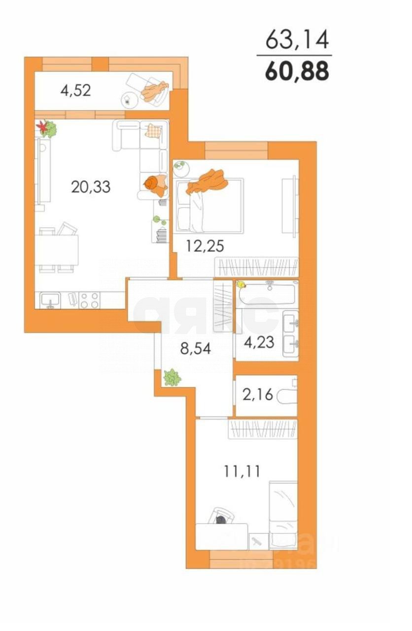 Фото №12: 3-комнатная квартира 60 м² - Осиновая Гора, жилой комплекс Суворовский, ул. Героя России Макаровца, 3