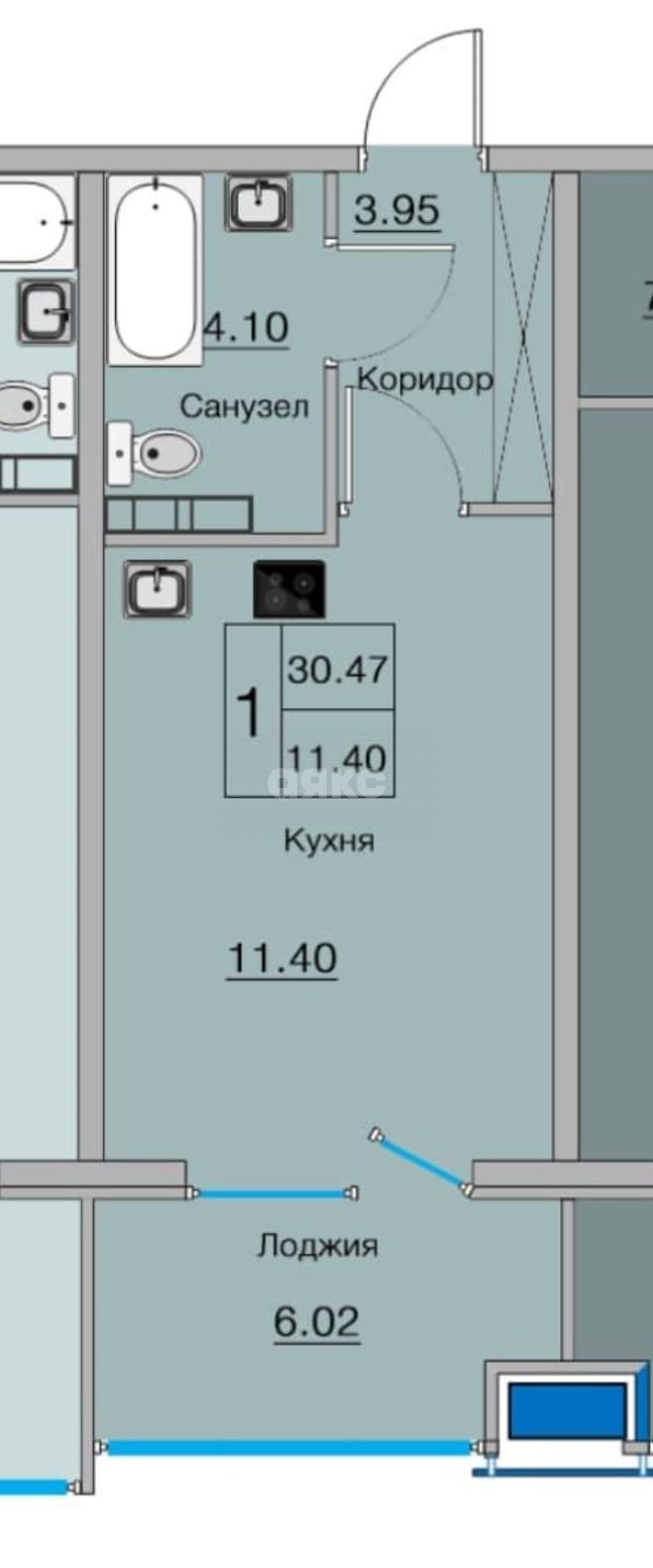 Фото №10: Студия 30 м² - Анапа, жилой комплекс Притяжение, ул. Ленина, 202к2