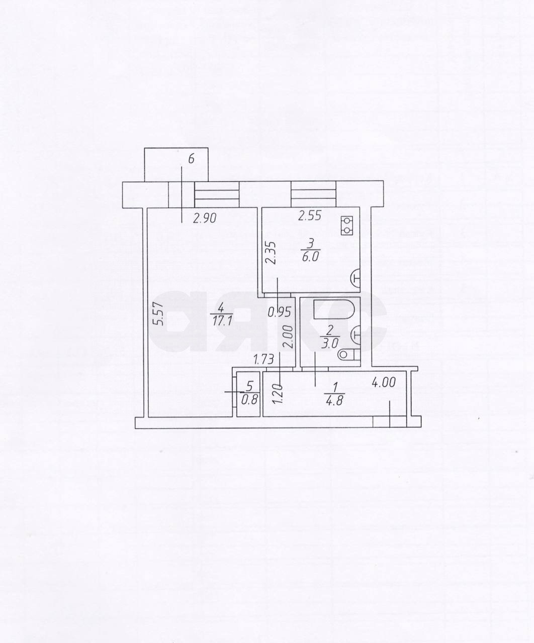 Фото №11: 1-комнатная квартира 31 м² - Нижнекамск, 2-й квартал, ул. Тукая, 24