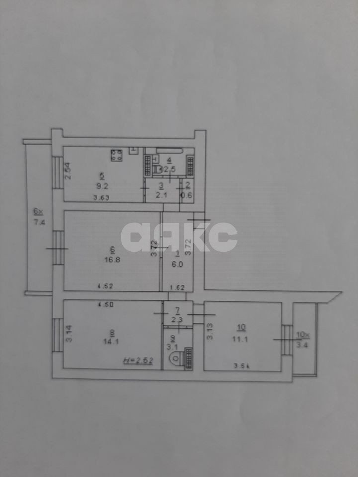 Фото №7: 3-комнатная квартира 73 м² - Ростов-на-Дону, Пролетарский, пер. Грибоедовский, 6