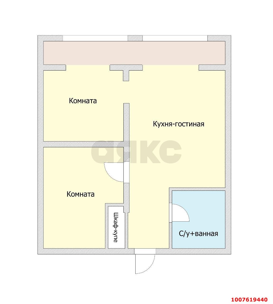 Фото №11: 2-комнатная квартира 47&nbsp;м², 2/6&nbsp;эт. - Краснодар, Прикубанский внутригородской округ, мкр. Музыкальный, ул. имени Мусоргского М.П., 9