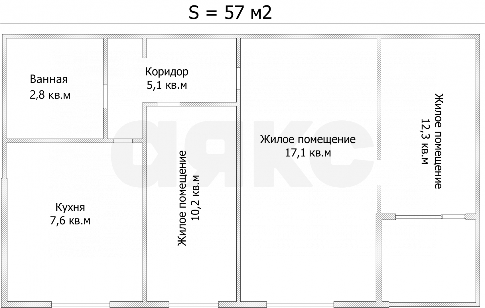 Фото №6: 3-комнатная квартира 57 м² - Мариуполь, Левобережный, б-р Морской, 56