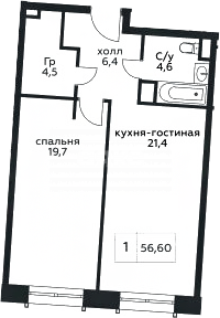 Фото №8: 2-комнатная квартира 69 м² - Москва, жилой комплекс Стремянный 2, пер. Стремянный, 2